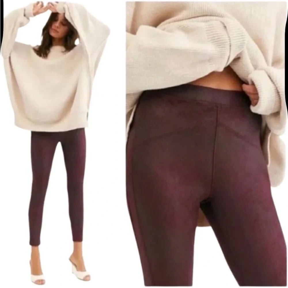 Free People Midnight Faux Suede Skinny Pants - Picture 1 of 2